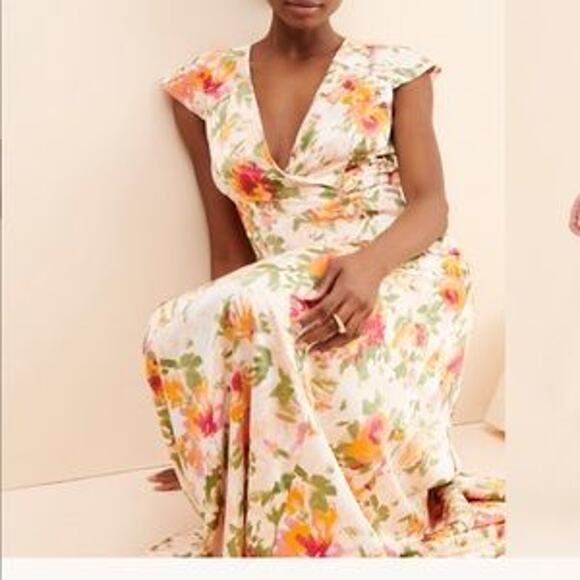 Anthropologie Hutch Ella Floral Open Back Maxi Dress Multicolor Size 2 - Picture 4 of 14